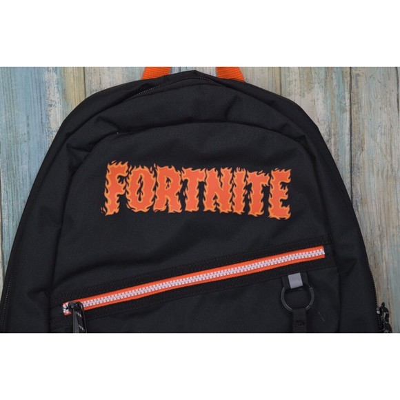 Fortnite Kids 18" Backpack - Black Orange New - Picture 3 of 11